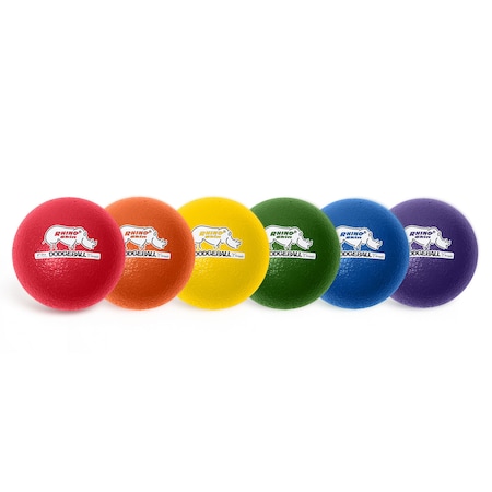 Champion Sports Rhino Skin 6-Inch Low Bounce Dodgeball Set, Assorted Colors, Set of 6 RXD6SET